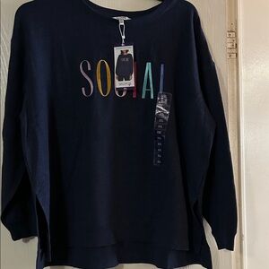 Wildfox Navy Social Sweatshirt